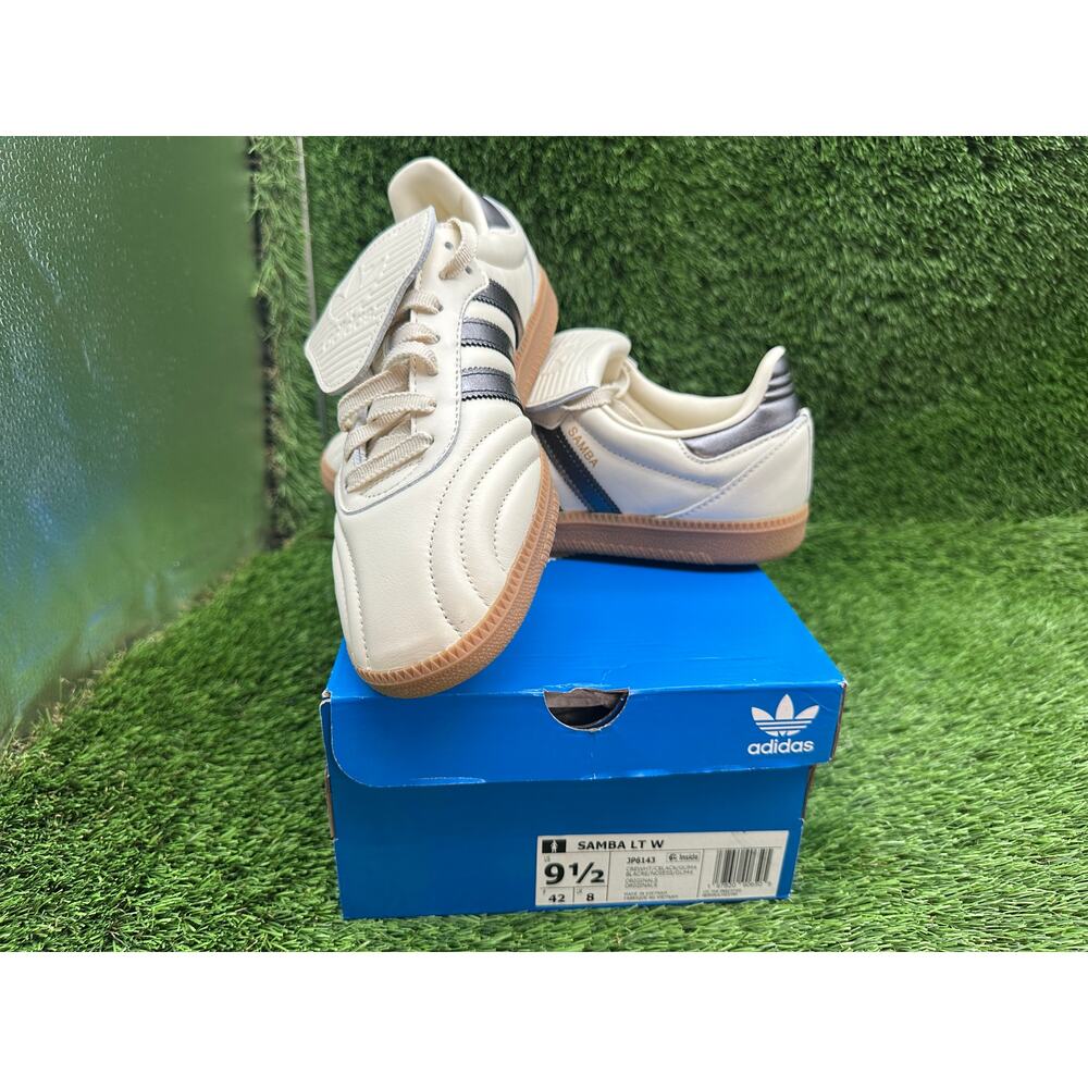 Adidas Samba Lt JP6143 Athletic Sneaker Women's 9.5 Beige Leather Gym Workout